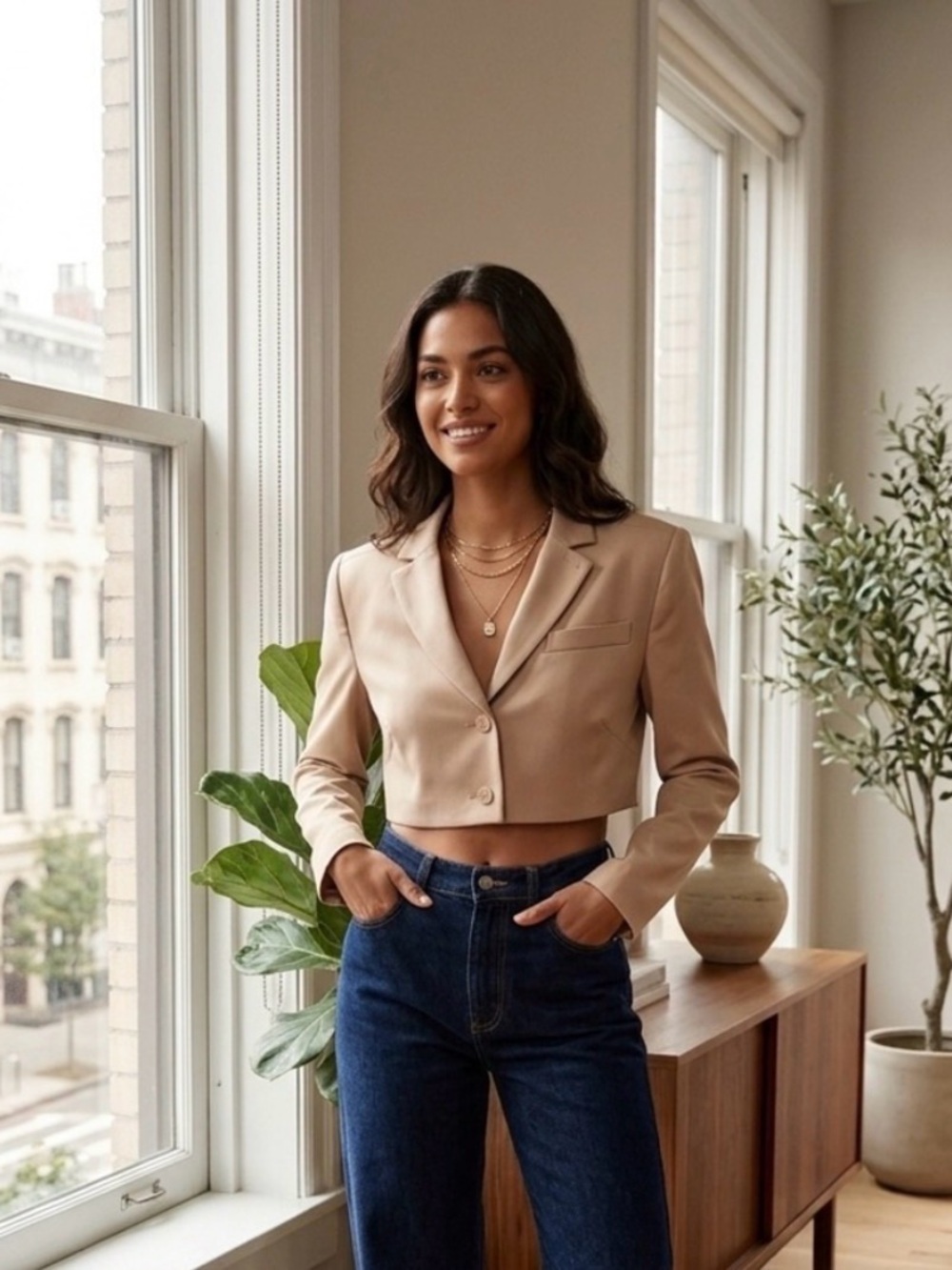 L’Academie Los Angeles Cropped Blazer